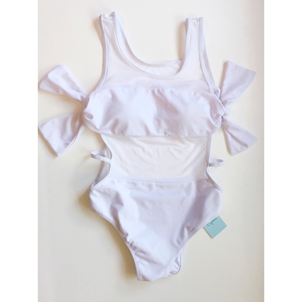 CUPSHE Mesh White Swimsuit